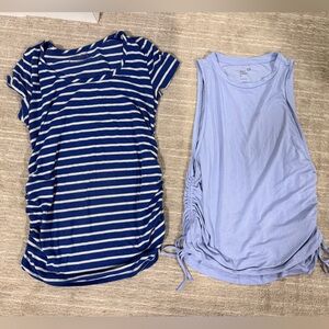 Motherhood Blue and White Striped Top